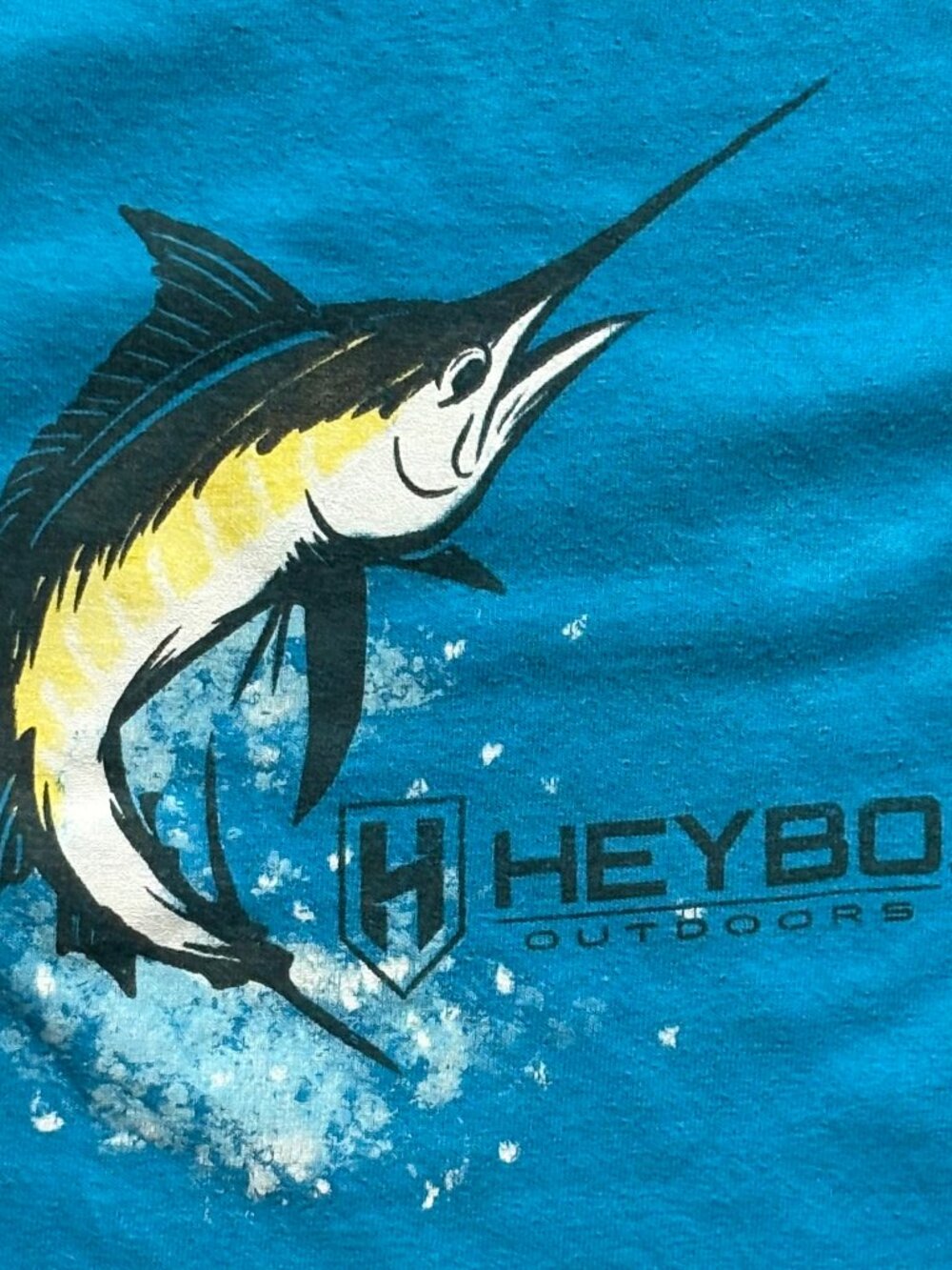 HEYBO Blue Marlin Fishing Graphic Tee Youth XL